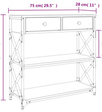 Konsolentisch Braun Eichen-Optik 75x28x75 cm Holzwerkstoff