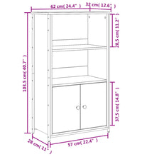 Highboard Räuchereiche 62x32x103,5 cm Holzwerkstoff