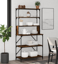 Bäckerregal 6 Fächer Räuchereiche 90x40x180 cm Holzwerkstoff