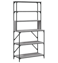Bäckerregal 6 Fächer Grau Sonoma 90x40x180 cm Holzwerkstoff