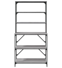 Bäckerregal 6 Fächer Grau Sonoma 90x40x180 cm Holzwerkstoff