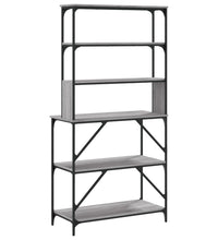 Bäckerregal 6 Fächer Grau Sonoma 90x40x180 cm Holzwerkstoff