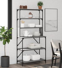 Bäckerregal 6 Fächer Grau Sonoma 90x40x180 cm Holzwerkstoff