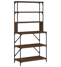 Bäckerregal 6 Fächer Braun Eichen-Optik 90x40x180 cm