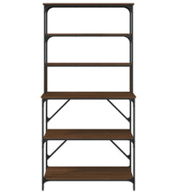 Bäckerregal 6 Fächer Braun Eichen-Optik 90x40x180 cm
