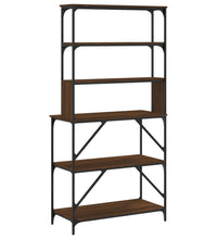 Bäckerregal 6 Fächer Braun Eichen-Optik 90x40x180 cm