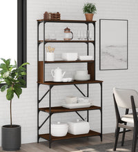Bäckerregal 6 Fächer Braun Eichen-Optik 90x40x180 cm
