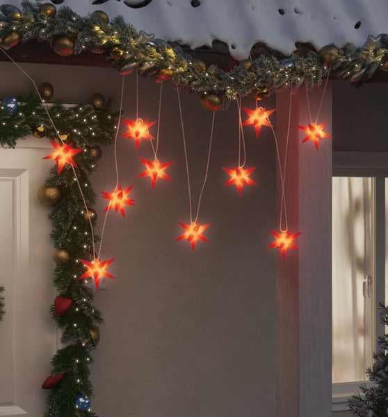 LED-Weihnachtssterne 10 Stk. Rot 10 cm