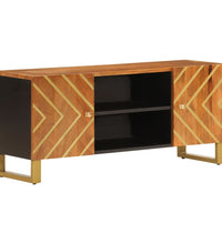 TV-Schrank Braun und Schwarz 105x33,5x46 cm Massivholz Mango