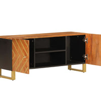 TV-Schrank Braun und Schwarz 105x33,5x46 cm Massivholz Mango