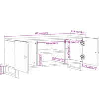 TV-Schrank Braun und Schwarz 105x33,5x46 cm Massivholz Mango