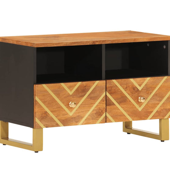 TV-Schrank Braun und Schwarz 70x33,5x46 cm Massivholz Mango