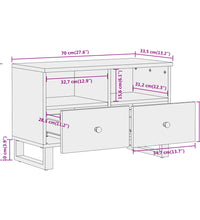 TV-Schrank Braun und Schwarz 70x33,5x46 cm Massivholz Mango