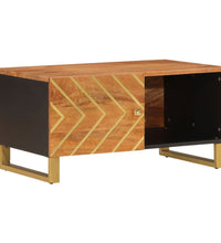 Couchtisch Braun und Schwarz 80x50x40 cm Massivholz Mango