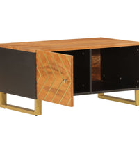 Couchtisch Braun und Schwarz 80x50x40 cm Massivholz Mango