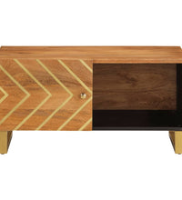 Couchtisch Braun und Schwarz 80x50x40 cm Massivholz Mango