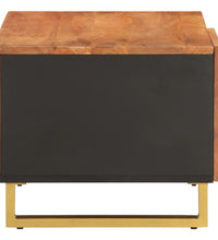 Couchtisch Braun und Schwarz 80x50x40 cm Massivholz Mango
