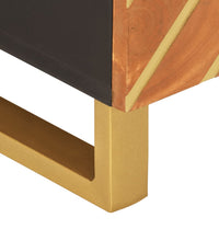 Couchtisch Braun und Schwarz 80x50x40 cm Massivholz Mango