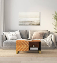 Couchtisch Braun und Schwarz 80x50x40 cm Massivholz Mango