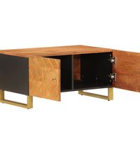 Couchtisch Braun und Schwarz 80x50x40 cm Massivholz Mango