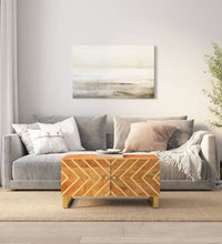 Couchtisch Braun und Schwarz 80x50x40 cm Massivholz Mango