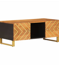 Couchtisch Braun und Schwarz 100x54x40 cm Massivholz Mango