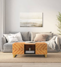 Couchtisch Braun und Schwarz 100x54x40 cm Massivholz Mango