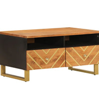 Couchtisch Braun und Schwarz 80x54x40 cm Massivholz Mango