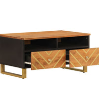 Couchtisch Braun und Schwarz 80x54x40 cm Massivholz Mango