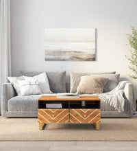 Couchtisch Braun und Schwarz 80x54x40 cm Massivholz Mango