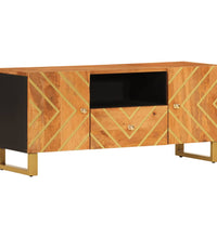 TV-Schrank Braun und Schwarz 105x33,5x46 cm Massivholz Mango