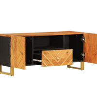 TV-Schrank Braun und Schwarz 105x33,5x46 cm Massivholz Mango