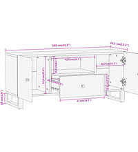 TV-Schrank Braun und Schwarz 105x33,5x46 cm Massivholz Mango