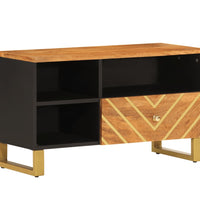 TV-Schrank Braun und Schwarz 80x33,5x46 cm Massivholz Mango