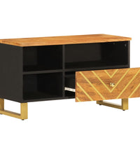 TV-Schrank Braun und Schwarz 80x33,5x46 cm Massivholz Mango