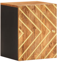 Wand-Badschrank Braun und Schwarz Massivholz Mango