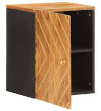 Wand-Badschrank Braun und Schwarz Massivholz Mango
