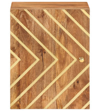 Wand-Badschrank Braun und Schwarz Massivholz Mango