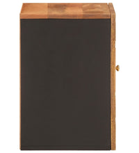 Wand-Badschrank Braun und Schwarz Massivholz Mango