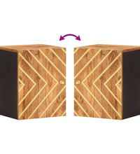 Wand-Badschrank Braun und Schwarz Massivholz Mango