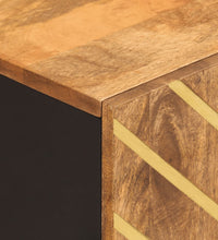 Wand-Badschrank Braun und Schwarz Massivholz Mango