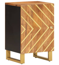 Badschrank Braun und Schwarz 38x33,5x58 cm Massivholz Mango