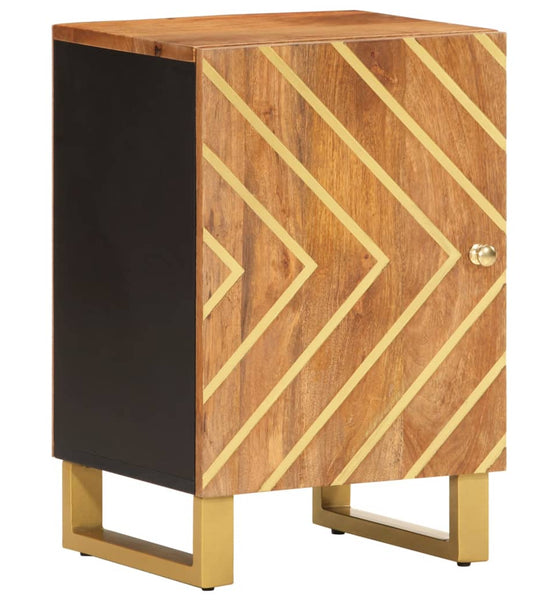 Badschrank Braun und Schwarz 38x33,5x58 cm Massivholz Mango