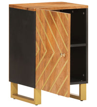 Badschrank Braun und Schwarz 38x33,5x58 cm Massivholz Mango