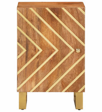 Badschrank Braun und Schwarz 38x33,5x58 cm Massivholz Mango