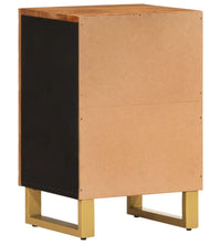 Badschrank Braun und Schwarz 38x33,5x58 cm Massivholz Mango