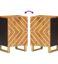Badschrank Braun und Schwarz 38x33,5x58 cm Massivholz Mango