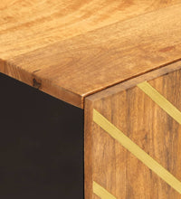 Badschrank Braun und Schwarz 38x33,5x58 cm Massivholz Mango