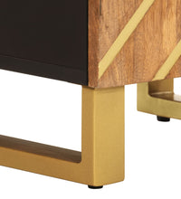 Badschrank Braun und Schwarz 38x33,5x58 cm Massivholz Mango