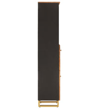 Badschrank Braun und Schwarz 38x33,5x160 cm Massivholz Mango